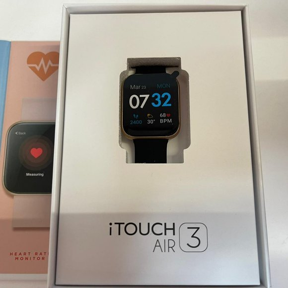 NWT iTouch Air 3, 40mm Rose Gold Case with Black Band Unisex Smartwatch - Picture 2 of 8